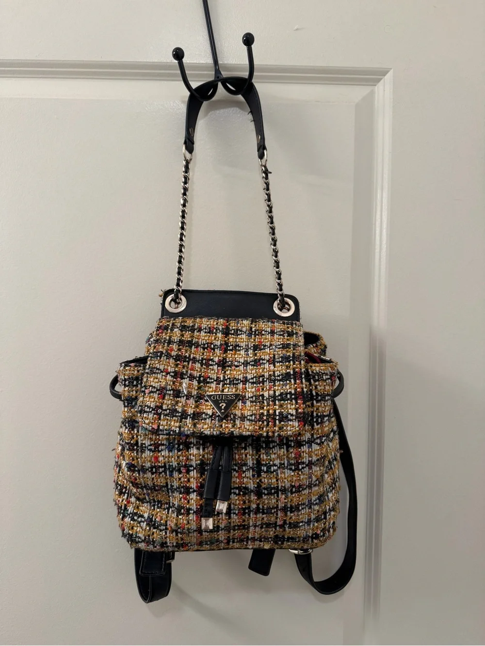 GUESS Cessily Multicolor Tweed Mini Backpack